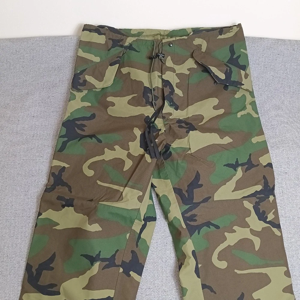 US Military ECWCS Trousers Mens L-L Green Camo Excellent Woodland Gore-Tex Shell